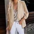 thumbnail image 4 of Baqcunre Winter Coats For Women Women Fashion Long Sleeve Open Front Notched Collar Suit Cardigan Office Ladies Jacket Coat Womens Tops Blazers For Women Khaki XL, 4 of 5