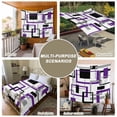 thumbnail image 6 of Purple Black Geometric Tapestry for Bedroom Wall Hanging Tapestry, Minimalist Stripes Abstract Art Ceiling Backdrop Tapestries Poster Blanket Wall Decor for Teens Room Living Room Dorm 59" x 79", 6 of 8