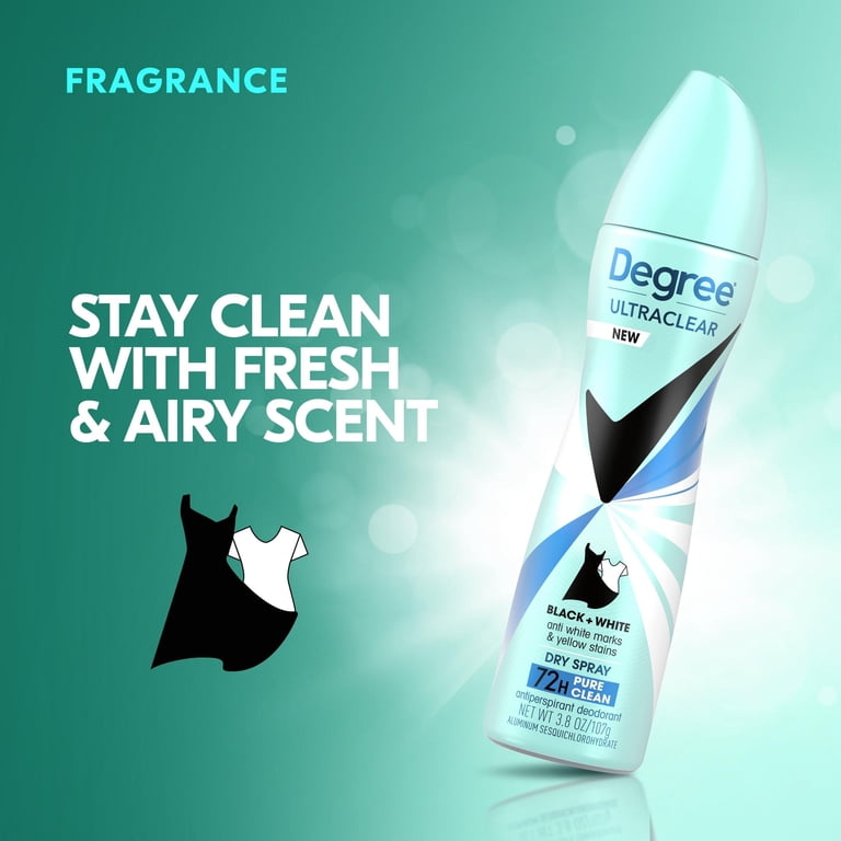 Degree UltraClear Black+White Antiperspirant Dry Spray, 2-Pack photo 3