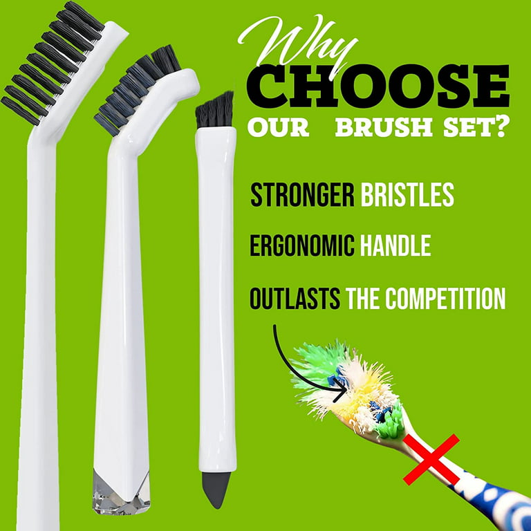 The Crown Choice Grout Cleaner Brush with Stiff Angled Bristles and 3-in-1 Grout  Cleaning