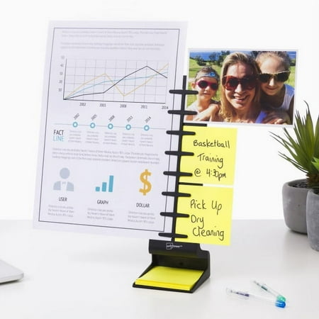 Note Tower - Pro Two-Page Side by Side Document Holder and Sticky Note Organizer - Black