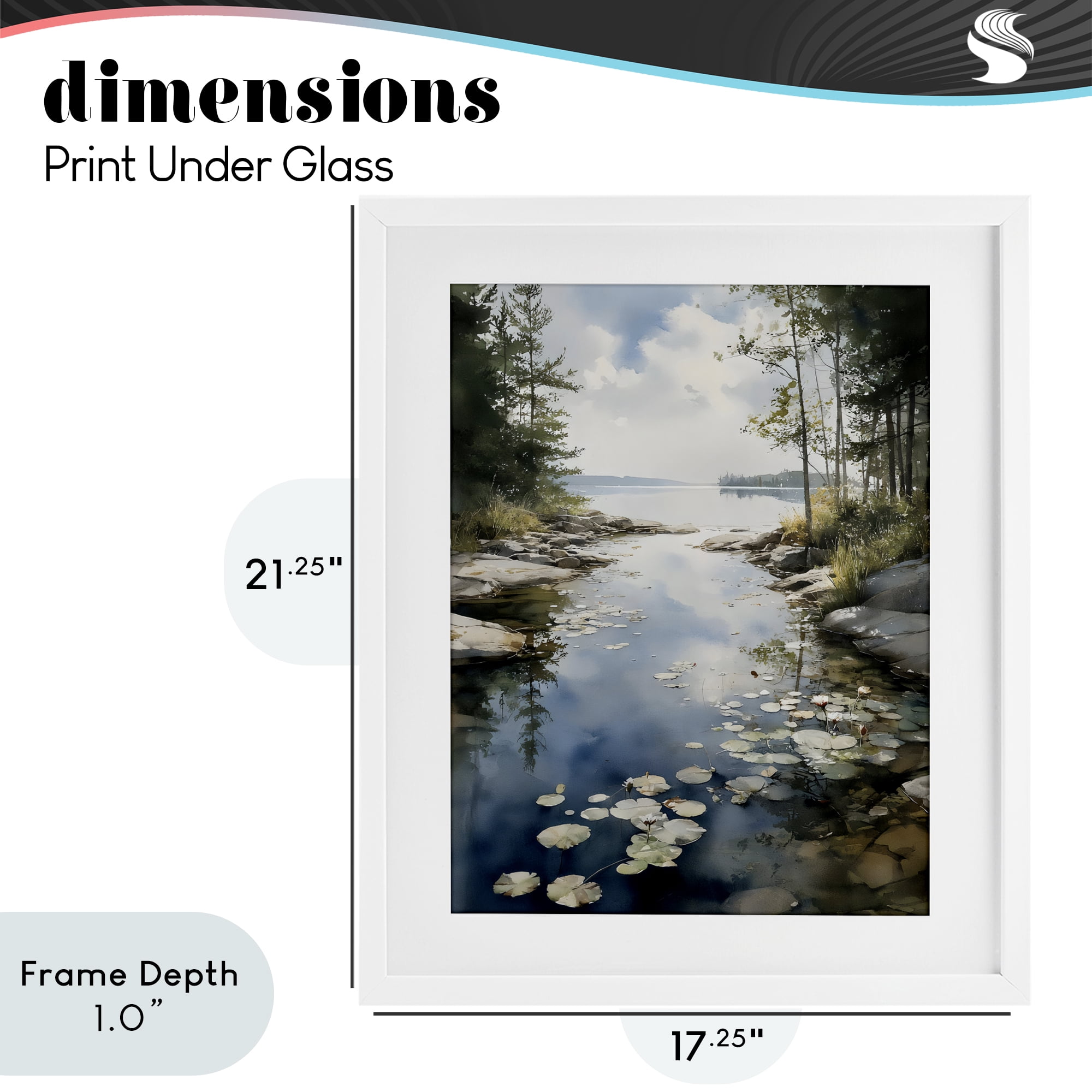 Stupell Industries Lilypad Inlet Reflection White Framed Print Under Glass, design by Franklyn Gregory