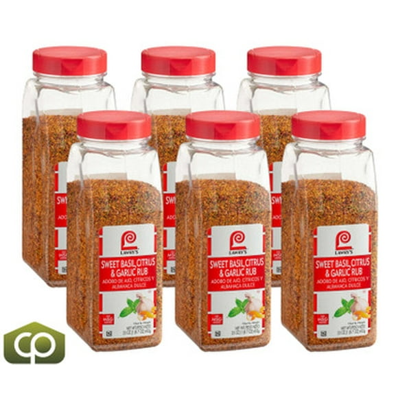 Lawry's 23 oz. (6/Case) Sweet Basil, Citrus, and Garlic Rub