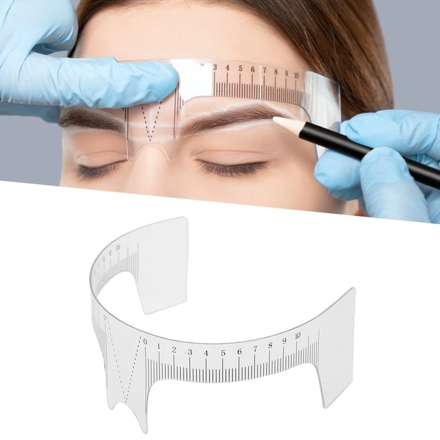 Eyebrow Ruler, Professional Microblading Tool with 3 Types of Transparent Plastic Rulers for Eyebrow Shape Design