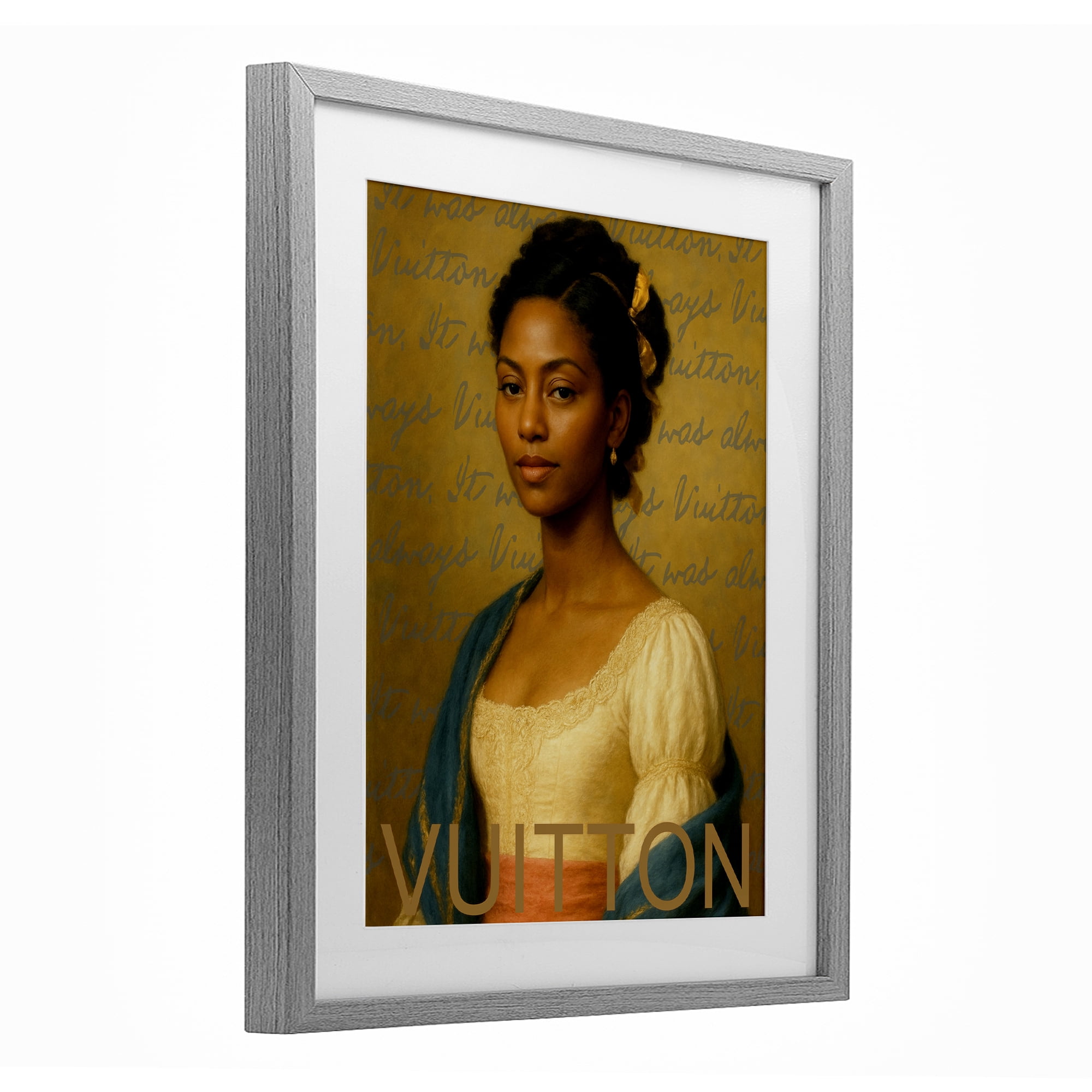 Stupell Industries Vintage Fashion Lady Gray Framed Print Under Glass, design by Grotto Studios