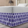 thumbnail image 1 of Blue Bed Skirt, Tropical Illustration Natural Floral Exotic Botany Repetitive Monstera Leaves Images, Elastic Bedskirt Dust Ruffle Wrap Around for Bedding Decor, 4 Sizes, Quartz Mauve, by Ambesonne, 1 of 2