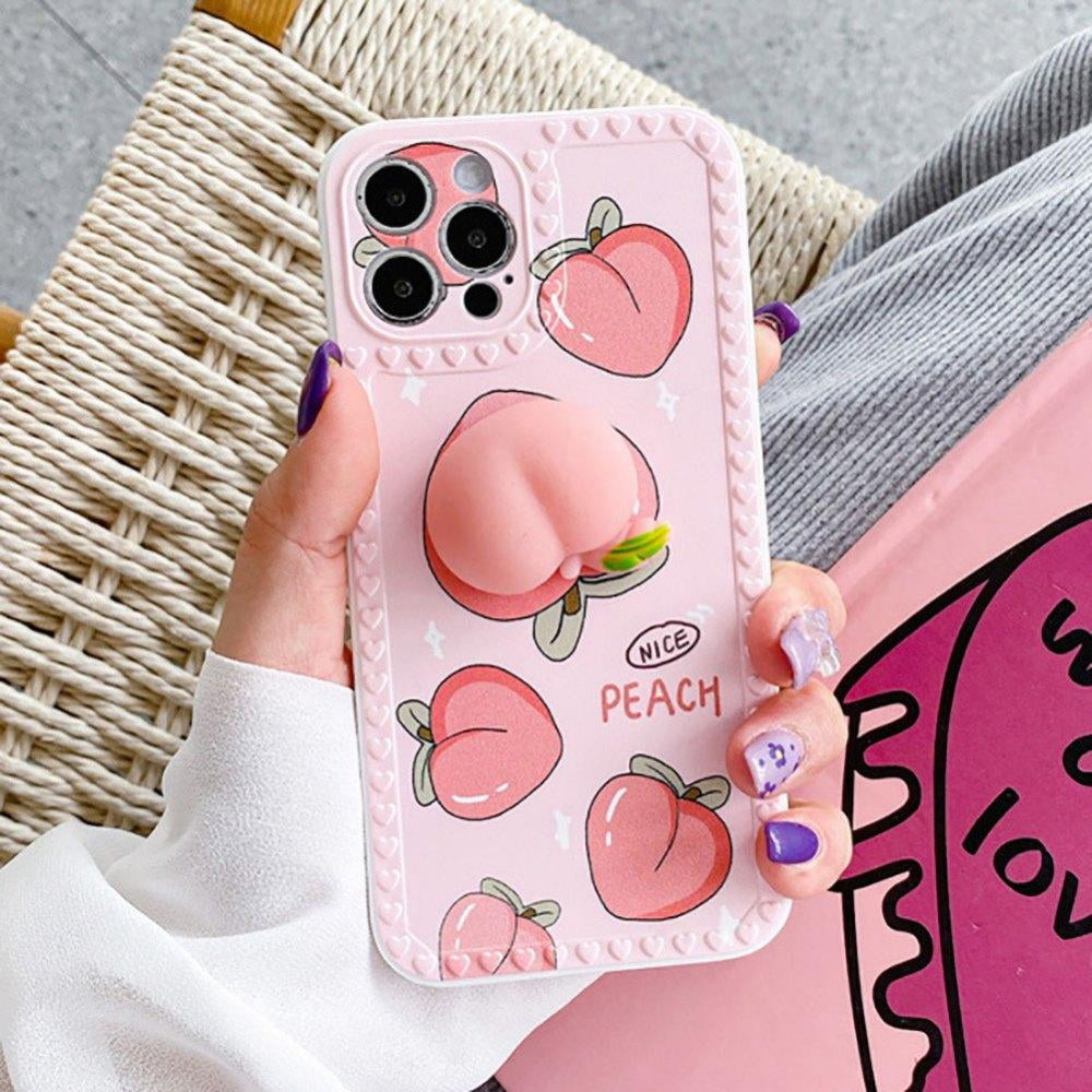 Cute Cartoon 3D Butt Pig Phone Case For iPhone 11 12 13 7 8