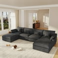 thumbnail image 4 of bokifol 156" Oversized U Shape Modular Sectional Sofa with Movable Ottomans,Modern Sectional Sofa for Living Room,Apartment,Office(Black), 4 of 16