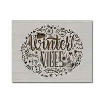Winter Vibes Christmas Stencil Template Reusable 8.5 x 11 Inches for Painting on Walls, Wood, Arts and Crafts by Stencilville