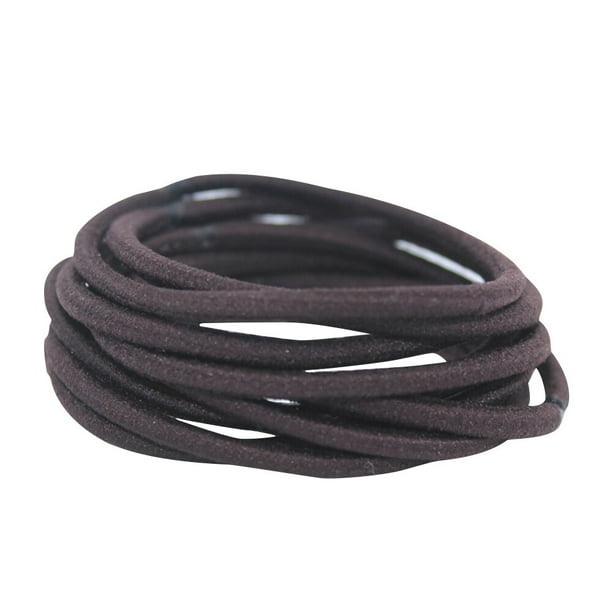 Bandas de goma de nylon de 50 piezas de nylon High Ponytail Soporter Cabina Cordera para adultos Niños (Café oscuro)