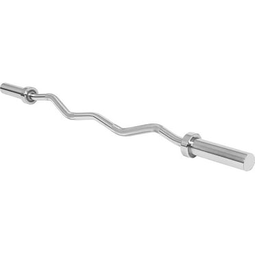 Olympic Super Curl Barbell 47" - Heavy-Duty EZ Curl Bar with 200 lb Capacity for Weight Bench Training - Fits 2" Weight Plates - Anti-Rust Coated - Multi-Use Gym Equipment