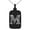 Black, variant on Stainless Steel Letter M Initial Dotted Monogram Engraved Small Rectangle Dog Tag Charm Pendant Necklace