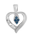 thumbnail image 5 of Aone Jewelry Natural Blue Diamond In Center Heart Shape Mom Pendant For Your Mother Crafted In 925 Sterling Silver With 18 Gold Plated Over 925 Sterling Silver Box Chain, 5 of 5