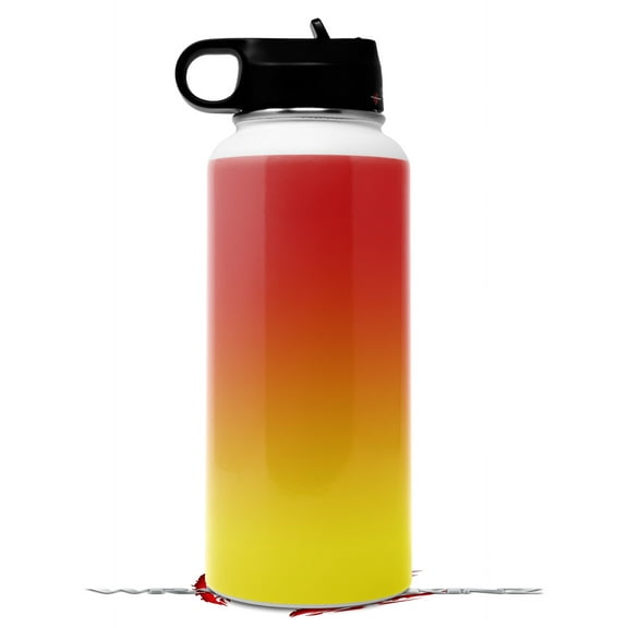 Skin Wrap Decal compatible with Hydro Flask Wide Mouth Bottle 32oz Smooth Fades Yellow Red (BOTTLE NOT INCLUDED)