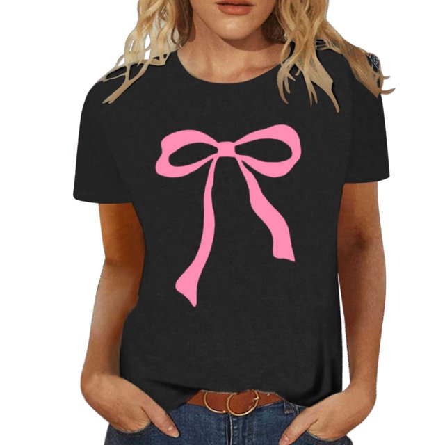 YDLCAFD Custom T Shirts Front and Back Women's Stylish Printed Crew Neck T Shirt