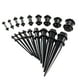 thumbnail image 5 of Kit de 18 dilatadores y tapones de acrílico para túneles, 14 g a 00 g, para dilatación de orejas. Negro, 5 of 6