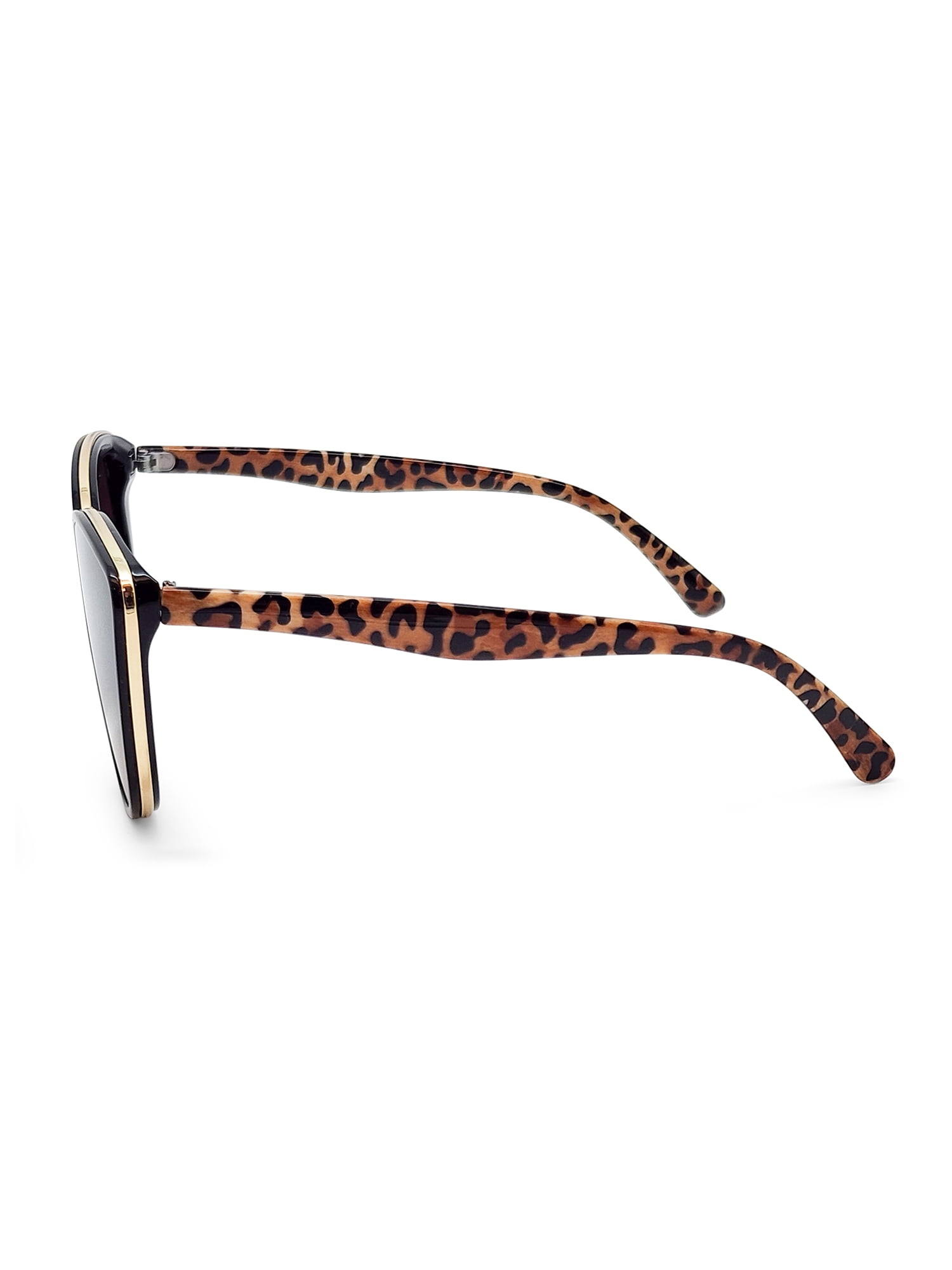 Womens Plastic Cat Eye Black Frame Brown Lens Sunglasses