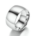 thumbnail image 2 of 12mm Men Womens Black Gold Silver Band Titanium Steel High Polished Ring Sz 6-13, 2 of 7