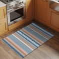 thumbnail image 2 of 2x3 Ft Entryway Area Rug, Blue Grey Orange Striped Kitchen Rug Runner Washable Floor Mat, Modern Stripes Art Farmhouse Non Slip Indoor Door Mat Throw Carpet for Bathroom Living Room Bedroom, 2 of 8