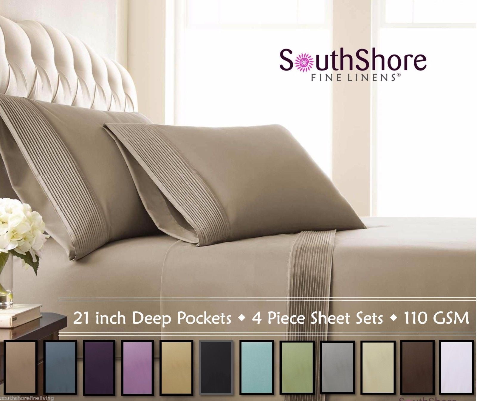 Details about   Extra Pocket 5 Piece Split Sheet Set 1000TC 100%Cotton All Size Sage Solid 