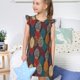thumbnail image 4 of Fotbe Autumn Leaves Vestido de Dormir para Niñas de 3 a 10 Años, Mangas Cortas, Estilo Princesa, Pijama Camisón con Mangas Voladas-X-Large, 4 of 6