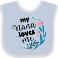 thumbnail image 3 of Inktastic My Nana Loves Me Granddaughter Girls Baby Bib, 3 of 4
