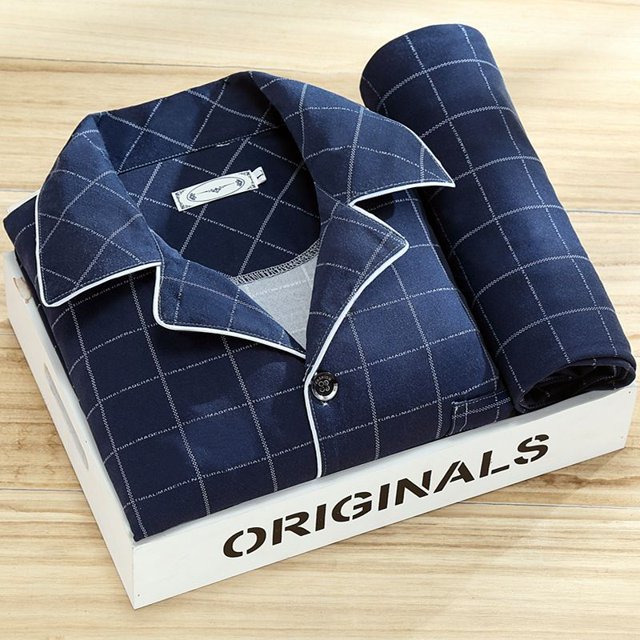 Pyjama Homme à Manches Longues Printemps et Automne Costume Décontracté d'Été pour Jeunes