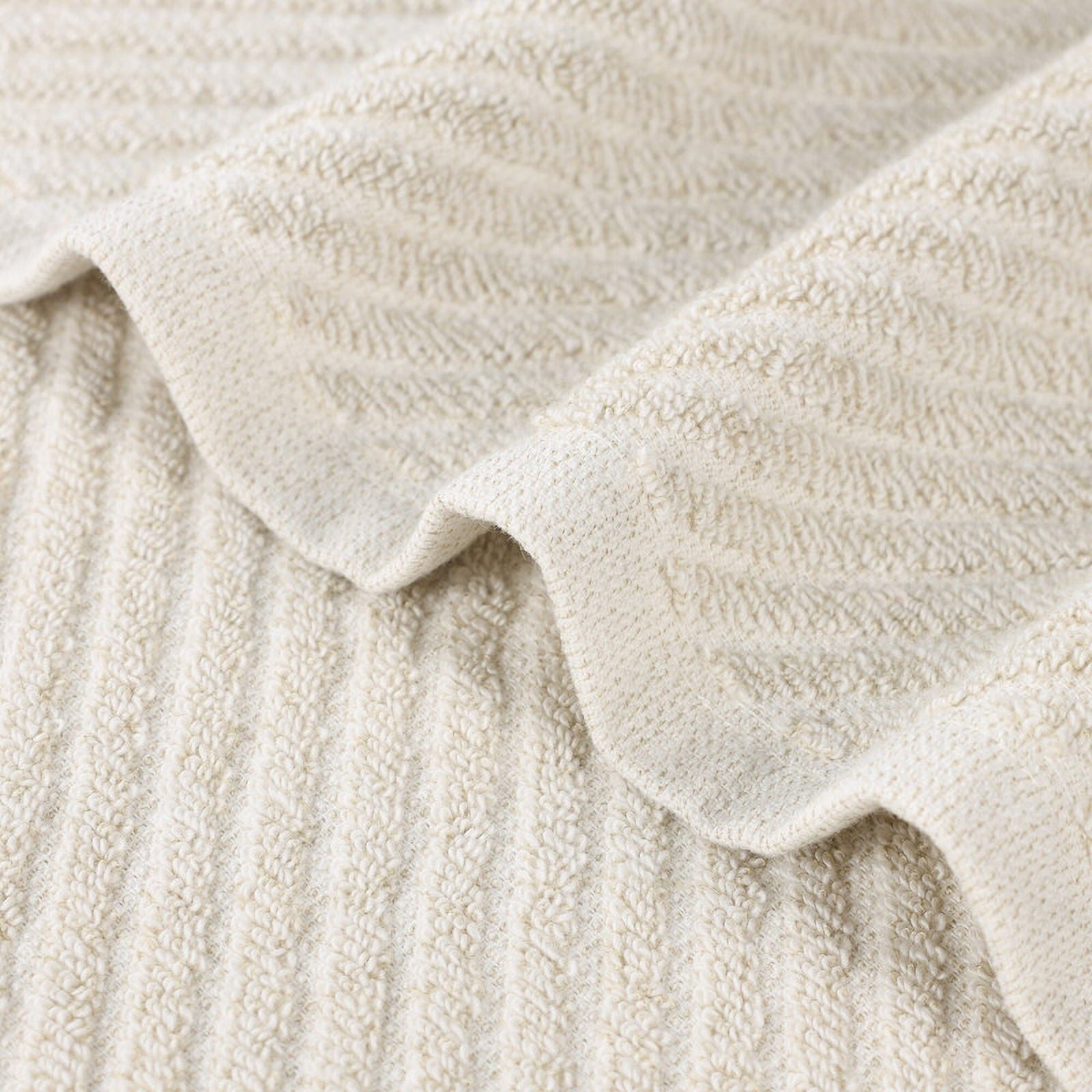 Superior Amelia Viscose Cotton Blend Medium Weight Bath Sheets, Set of 2, Beige