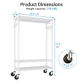 thumbnail image 5 of VIPEK R3 Heavy Duty Garment Rack with Lockable Wheels, 374LB Capacity Rolling Closet, Adjustable Shelves & Hanging Rod, Space-Saving Storage for Small Spaces, White, 5 of 9