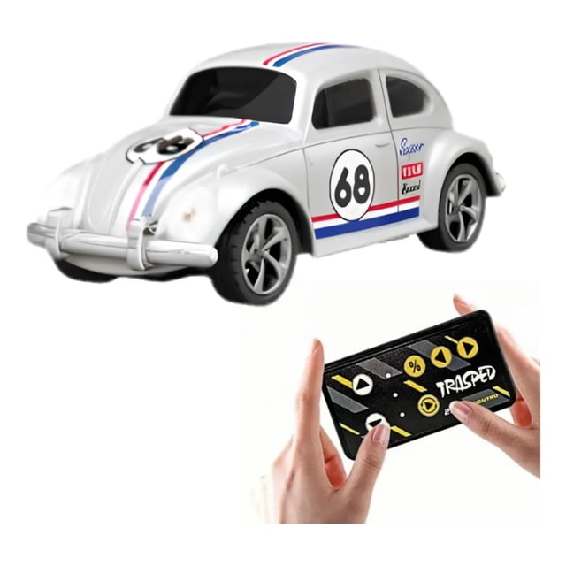 Carro De Juguete Control Remoto Escala 1:64 Vocho Escarabajo Color Blanco.