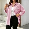 thumbnail image 3 of Maplenight Corduroy Shackets for Women Button Up Long Sleeve Oversized Loose Fit Casual Jacket Tops with Pocket, 3 of 5