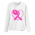 thumbnail image 4 of DIOAZUD Women's Long Sleeve Breast Cancer Awareness Shirts Crew Neck Pink Ribbon Graphic Tees Casual T-Shirts for Daily Wear, 4 of 4