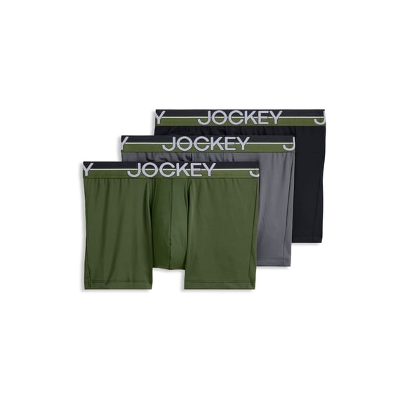 Jockey Boxeur-Brief Extensible en Microfibre Infinite Cool pour Hommes 3,5 Po - Lot de 3