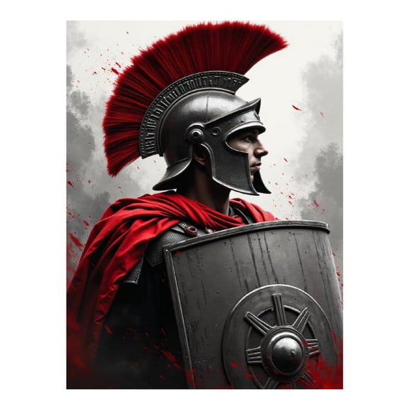 Diamond Art Kits for Adults, Roman Warrior Helmet Red Cape 5D Diamond Painting Kits for Adults Beginners, DIY Full Drill Diamond Painting, Gem Art and Crafts 12x16
