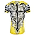 thumbnail image 2 of Konflic NWT Men's Giant Cross Graphic MMA Muscle T-shirt - Yellow, Small, 2 of 2