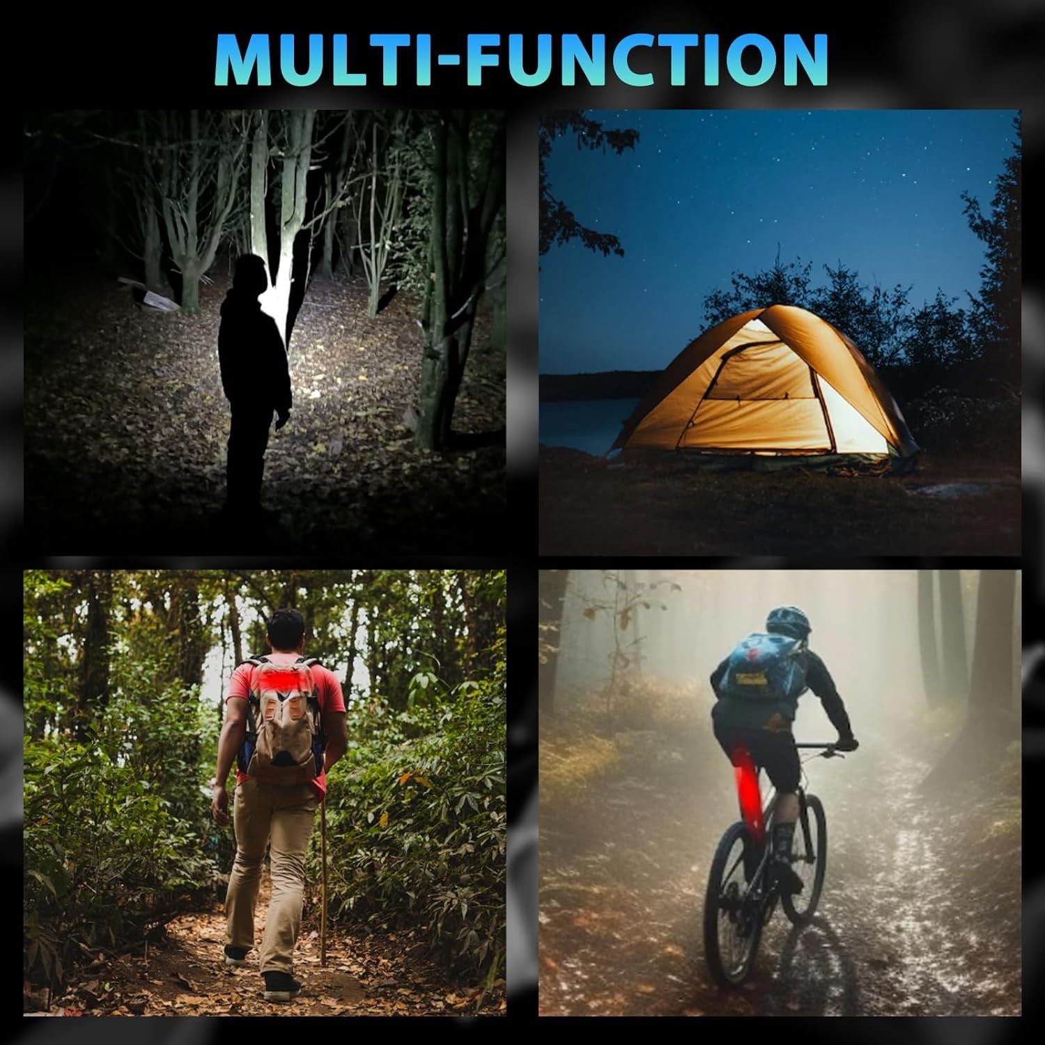 10000LM Super Bright Rechargeable Bike Light Set,4+4 Modes,Powerful Bicycle Front Headlight and Back Taillight,Triple IPX6 Waterproof Bike Lights for Night Riding,Bike Light for Road Mountain Cycling