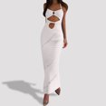 thumbnail image 3 of Bathing Suit Cover Up Beach Clothes for Women Swimwear Cover Ups Women's Knit Dress Front Long Beach Clubwear Solid Color Backless Cut Outs, 3 of 6