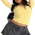 thumbnail image 3 of Chemises Décontractées pour Femmes Manches Longues Couleur Unie Col Rond, 3 of 5