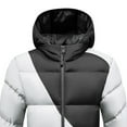 thumbnail image 4 of Mens Color Block Puffer Jacket Water Resistant Hooded Winter Padded Cotton Coats Cold Weather Warm Insulated Parka Down Coats Winter Pure Down Jackets, 4 of 5