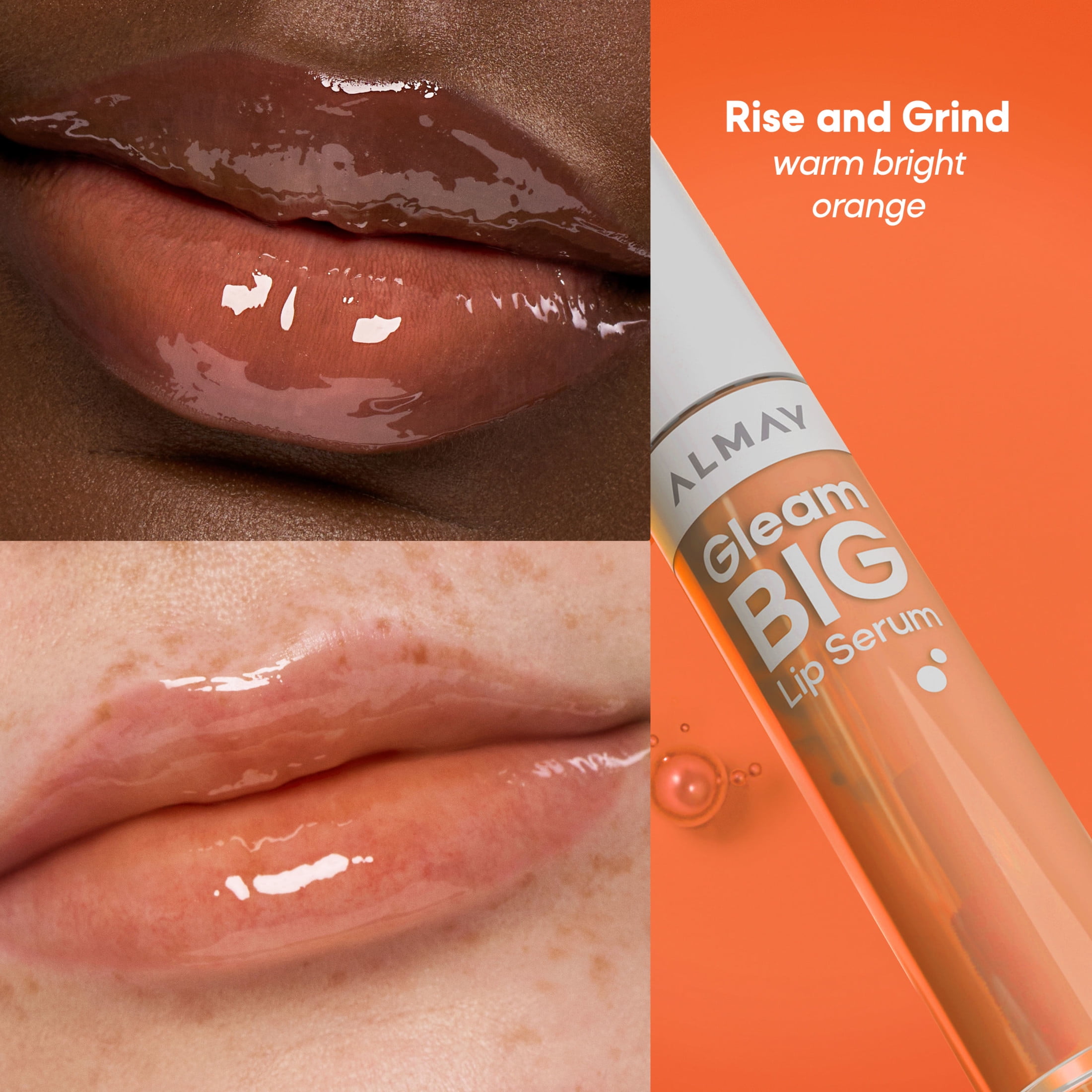 Almay Gleam Big™ Lip Serum, Hydrating Oil, High-Shine, Hypoallergenic, Non-Sticky, 500 Rise and Grind, 0.13 fl oz