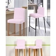 thumbnail image 5 of Pink White Stripe Bar Stool Covers Set of 6, Modern Minimalist Geometric Striped Stretch Washable Bar Chair Covers with Backs, Removable Pub Counter Height Chair Cover for Kitchen Dining Room Cafe, 5 of 7
