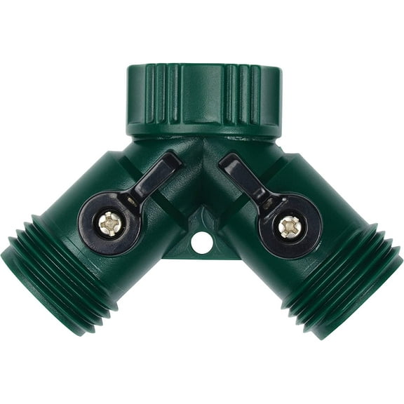 Melnor 2-Way Plastic Hose Valve Connector with Built-in Shut-off (Qty 1)
