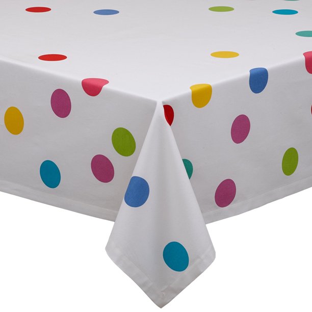 DII Confetti Print Kitchen Tablecloth, 52"x52", 100 Cotton, Multiple