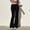 d-162Black33, variant on Womens Solid Color Large Folding Bottom Pants Sports Pants Elastic Bottom Pants Classic Daliy Leisure Slacks Trousers