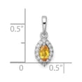 thumbnail image 3 of Auriga Fine Jewelry 14K White Gold Lab Grown Diamond and Citrine Pendant for Women (L-16.9mm), 3 of 6