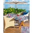 thumbnail image 5 of Fsddascl Grey Pink Outdoor Tablecloth - 54x80 Inch Rectangle Dining Table Cover, Modern Geometric Marble Abstract Art Waterproof Outdoor Table Cloth with Umbrella Hole & Zipper for Picnic/Patio, 5 of 7