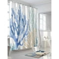 thumbnail image 3 of Fsddascl Coral Blue Green Beige Shower Curtain Set - 66" x 72" Washable Bathtub Curtain with 12 Hooks, Summer Coastal Ocean Plant Waterproof Fabric Stall Shower Curtains for Bathroom/Bathtub Décor, 3 of 6