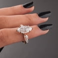 thumbnail image 5 of solitaire jewels 5 Stone 2.5CT Marquise Moissanite Engagement Ring For Women, 10K Rose Gold, 5 of 6