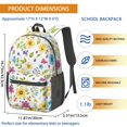 thumbnail image 3 of Pioneer Flower Floral Print Pattern 17" School Backpacks for Teens,Waterproof Oxford Fabric,S-Shape Padded Straps for School,Travel,Hiking,Camping, 3 of 5