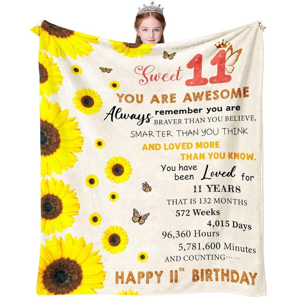 LHSHID 12 Year Old Girl Birthday Gifts Blanket Flannel Soft and Comfortable Anti static Bed Sofa Blanket 50x60in